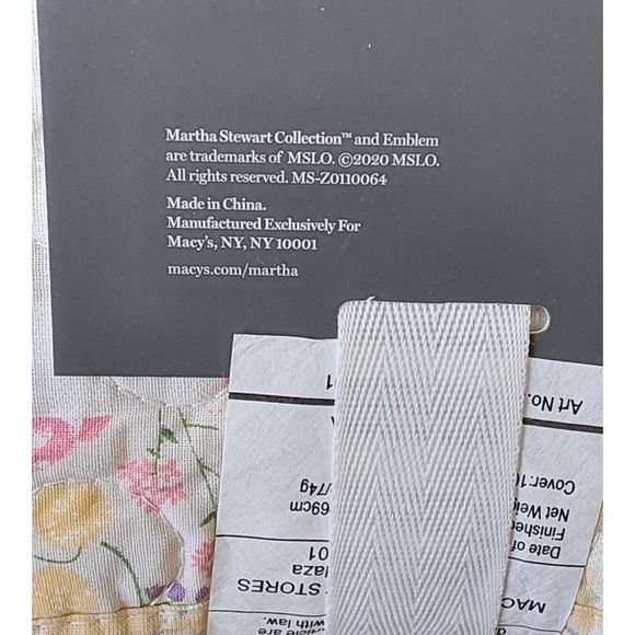 Martha Stewart Collection CHECKER FLORAL Multicolor Quilted Standard Pillow Sham - Picture 9 of 9